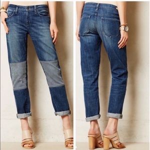 Pilcro/Anthro Railroad Stripe Knee Jeans, 28